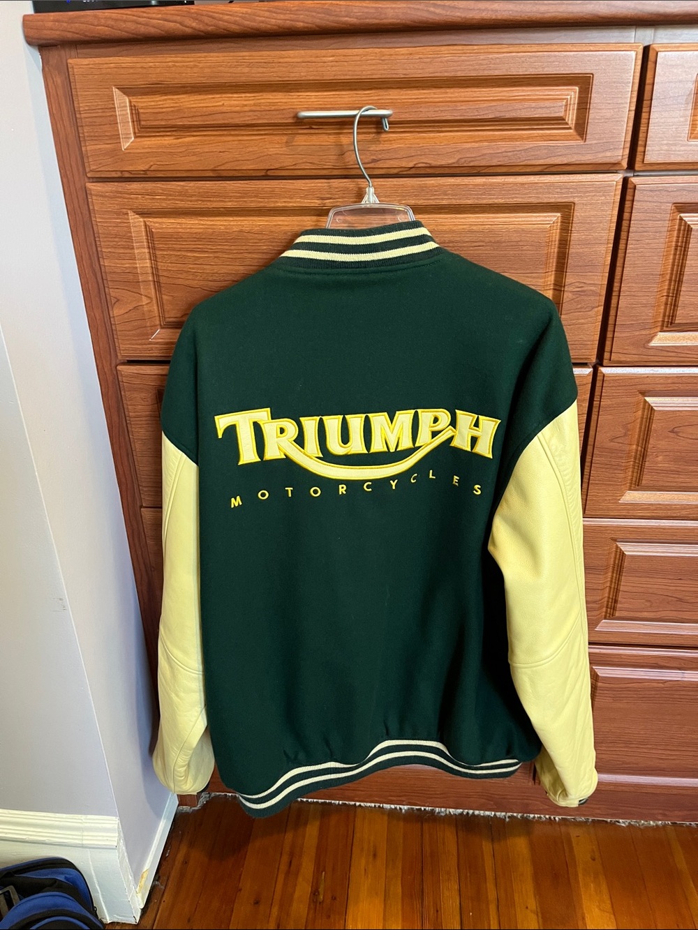 Men’s Triumph Varsity Motorcycle Jacket. Vintage.